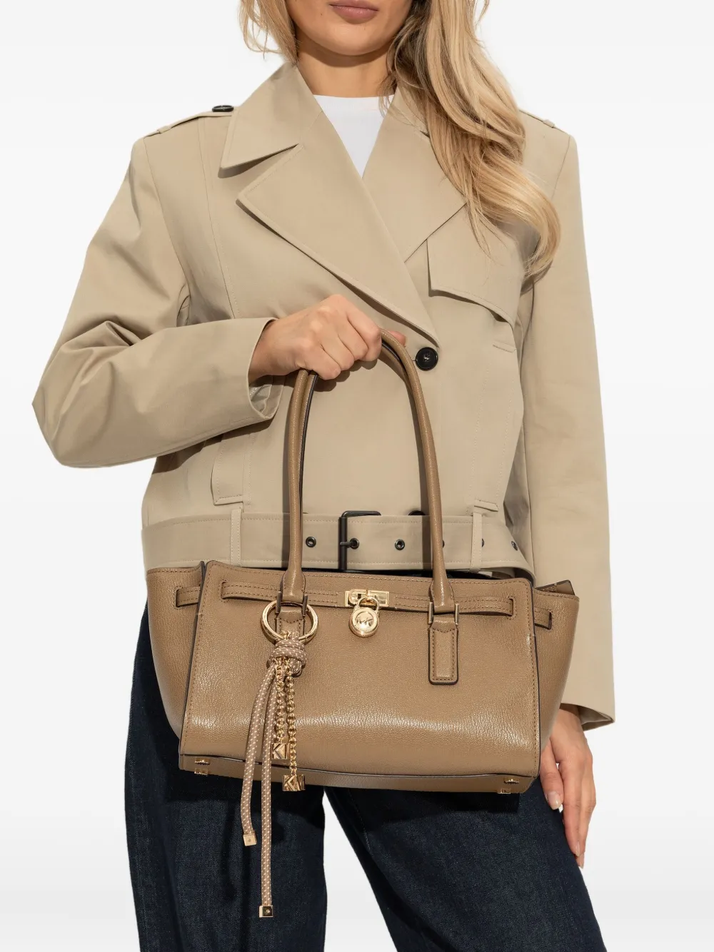 Michael Kors Schoudertas met slot-detail Bruin