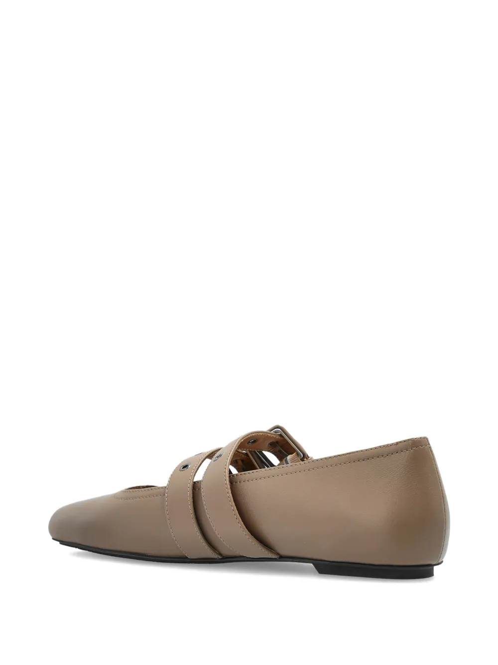 Emporio Armani double-buckle ballet flats Brown