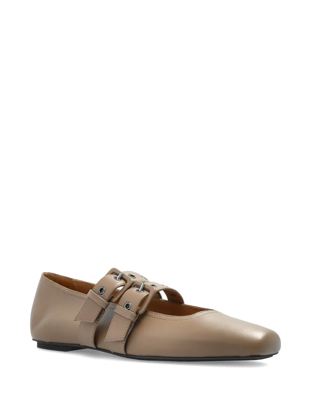 Emporio Armani double-buckle ballet flats - Bruin