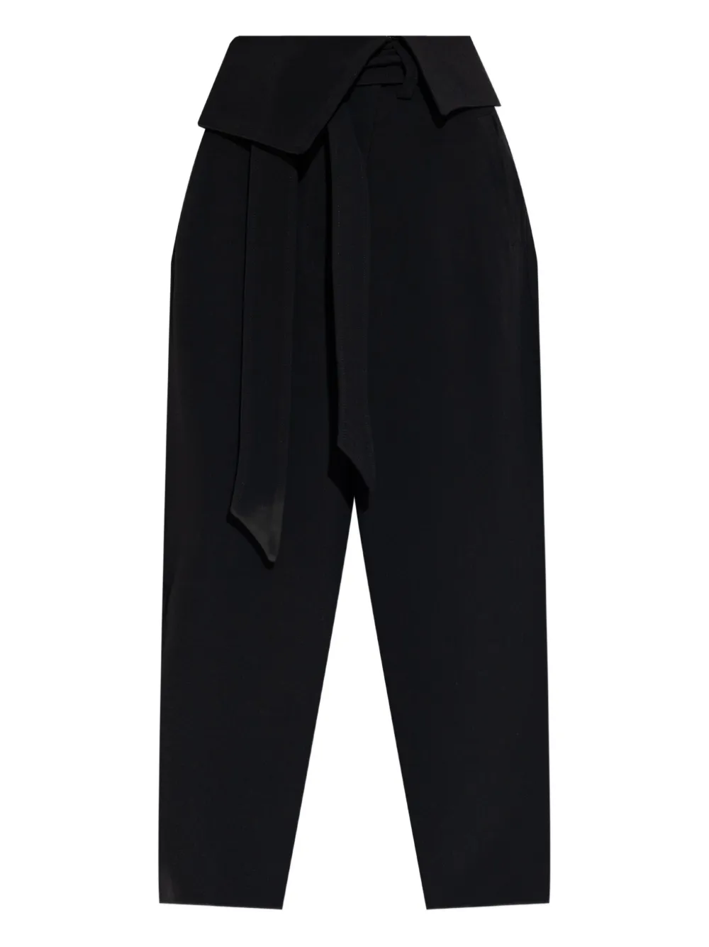 The Attico Broek met wikkeleffect en ceintuur Zwart