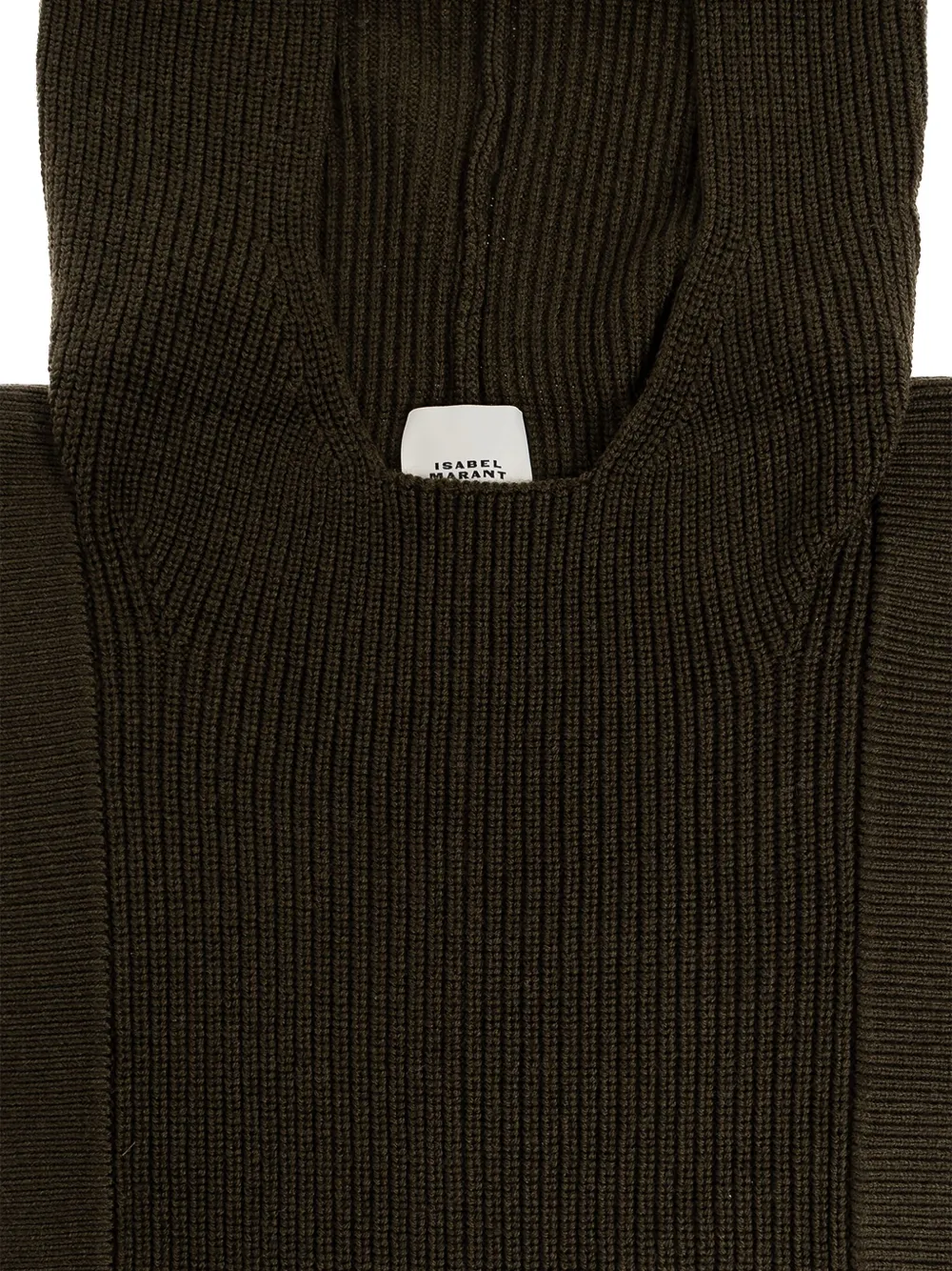 Isabel Marant Hooded Ribbed Wool Scarf In Green