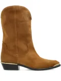 ISABEL MARANT metallic-toe slip-on cowboy boots - Brown