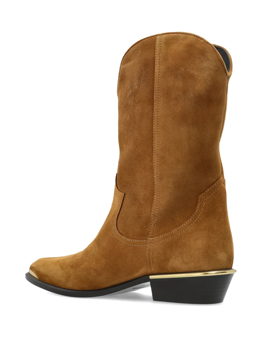 ISABEL MARANT metallic-toe slip-on cowboy boots Brown