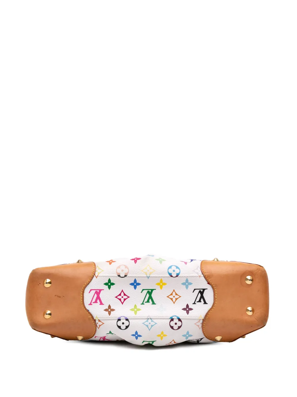 Pre-owned Louis Vuitton 2009 Monogram Multicolore Judy Mm Satchel In White