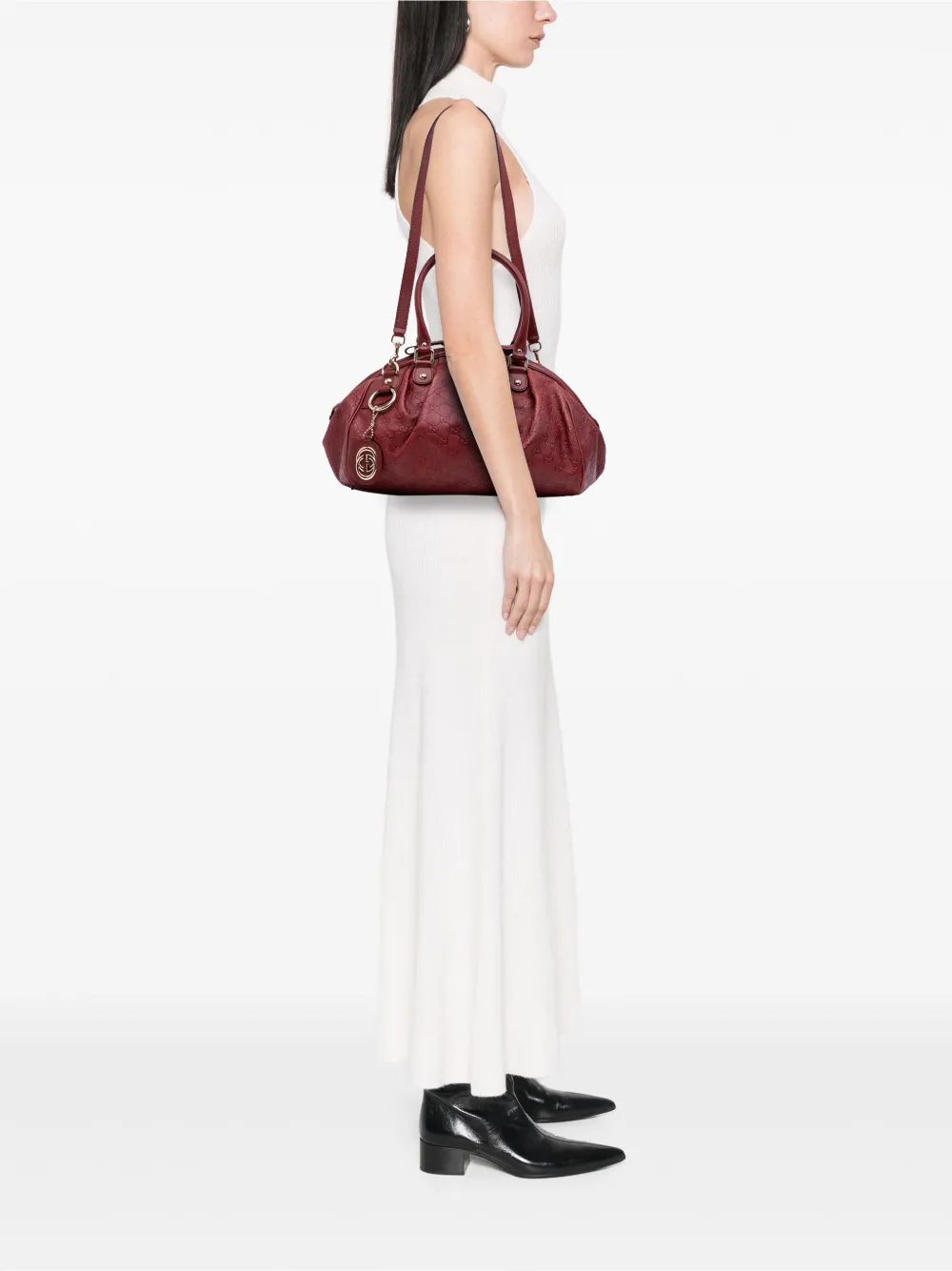 Pre-owned Gucci 2016-2025 Ssima Sukey Satchel In Red