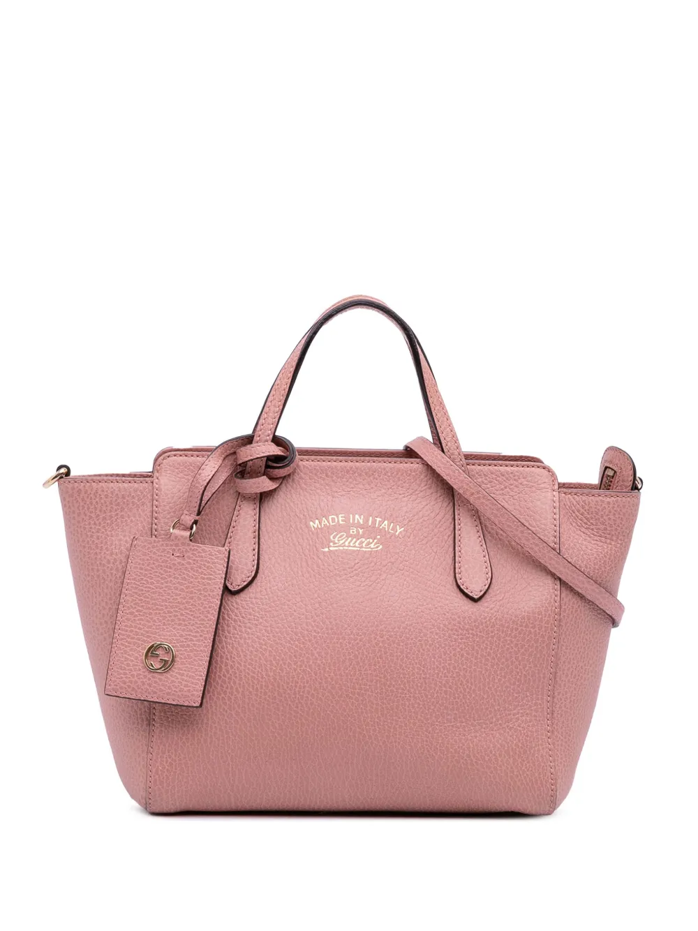 Pre-owned Gucci 2016-2025 Mini Leather Swing Satchel In Pink