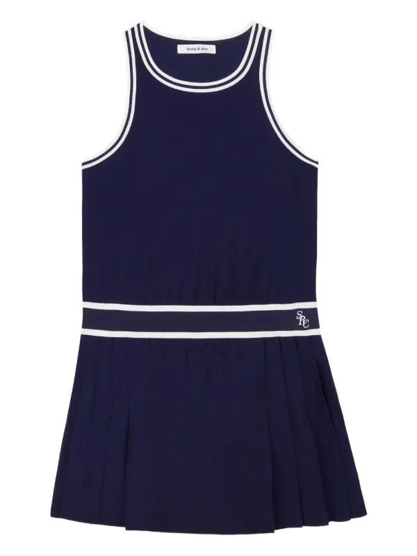 【関税込み】Sporty & Rich ミニドレス Sporty & Rich プリーツ ミニドレス | ブルー | FARFETCH JP