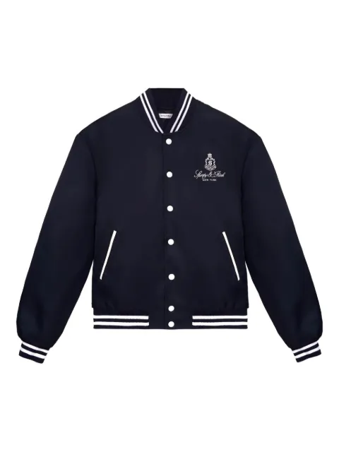 Sporty & Rich embroidered satin varsity jacket