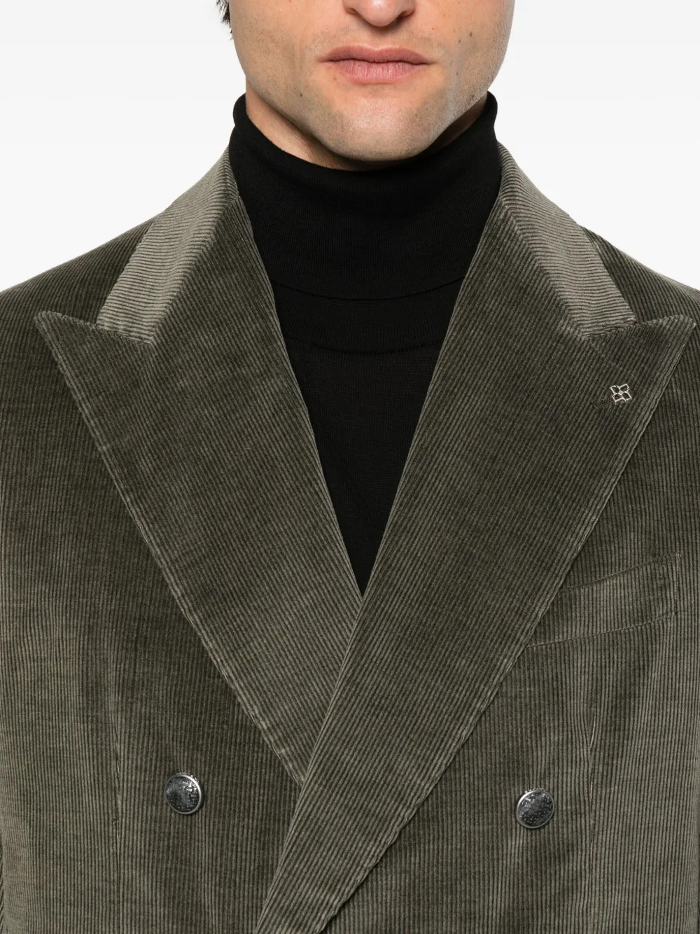 Tagliatore double-breasted corduroy blazer Groen