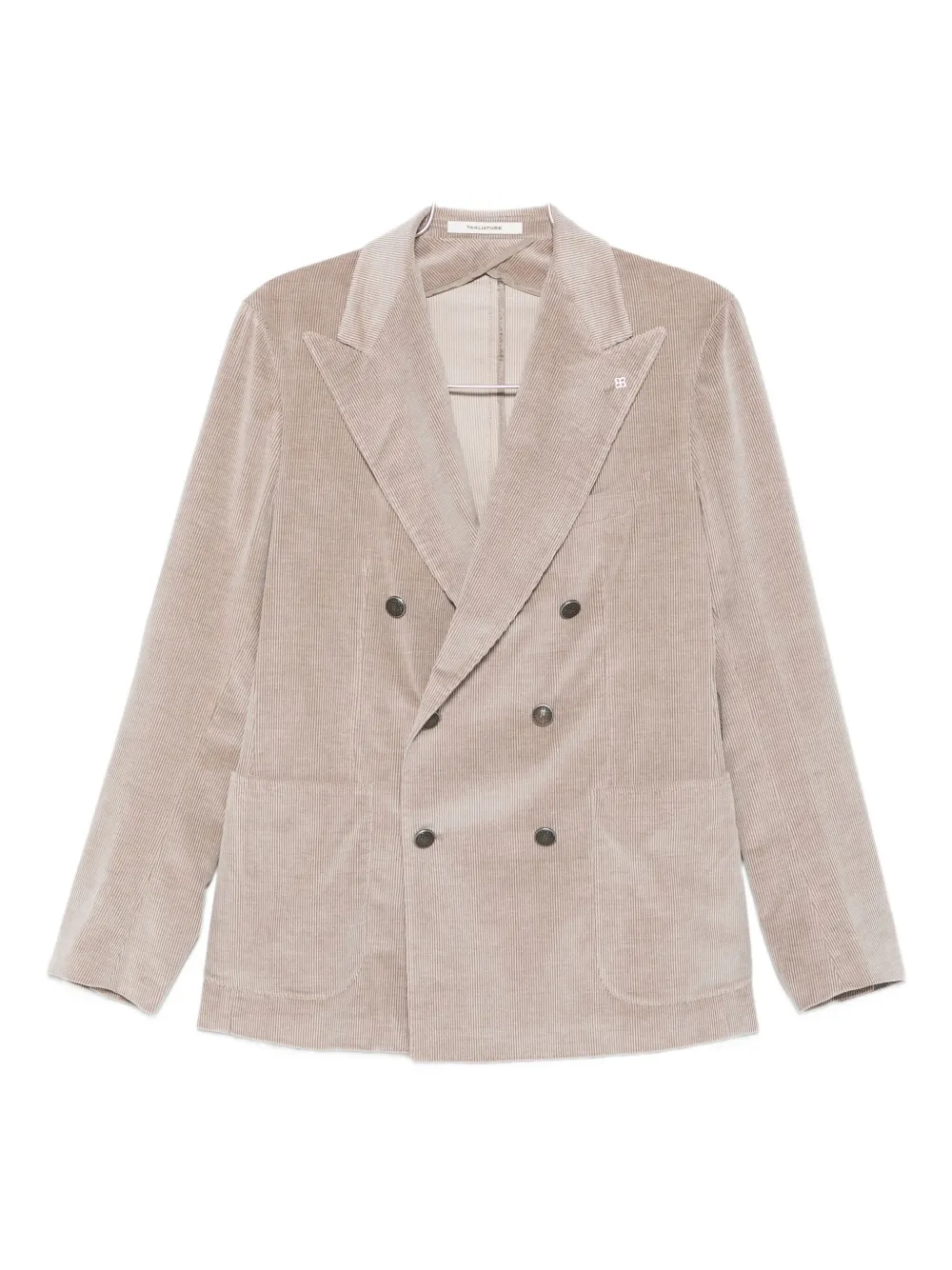 Tagliatore double-breasted corduroy blazer Beige