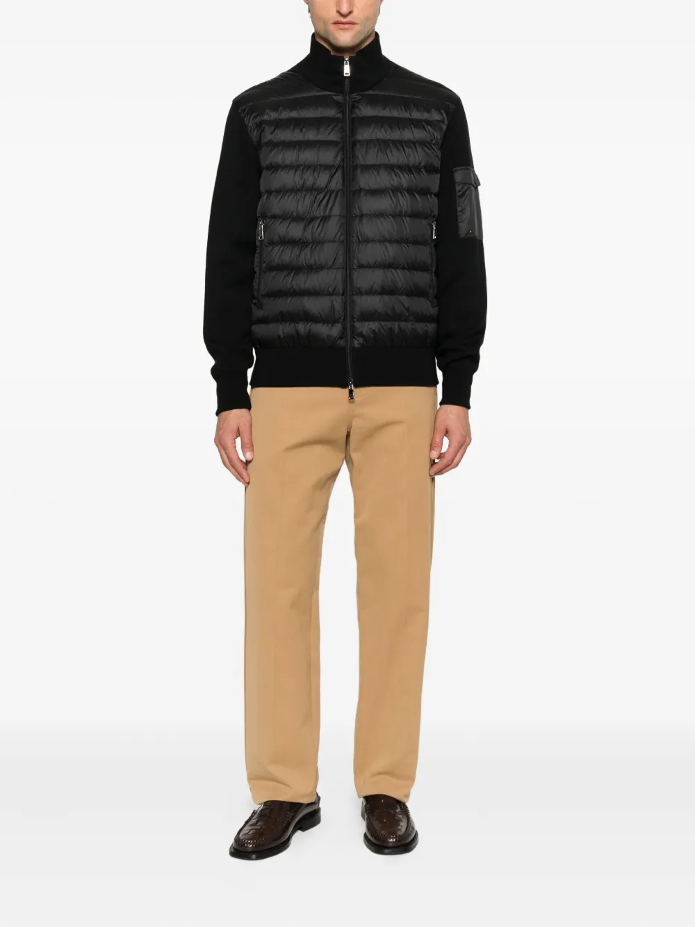 Paul & Shark quilted wool-panel jacket Zwart
