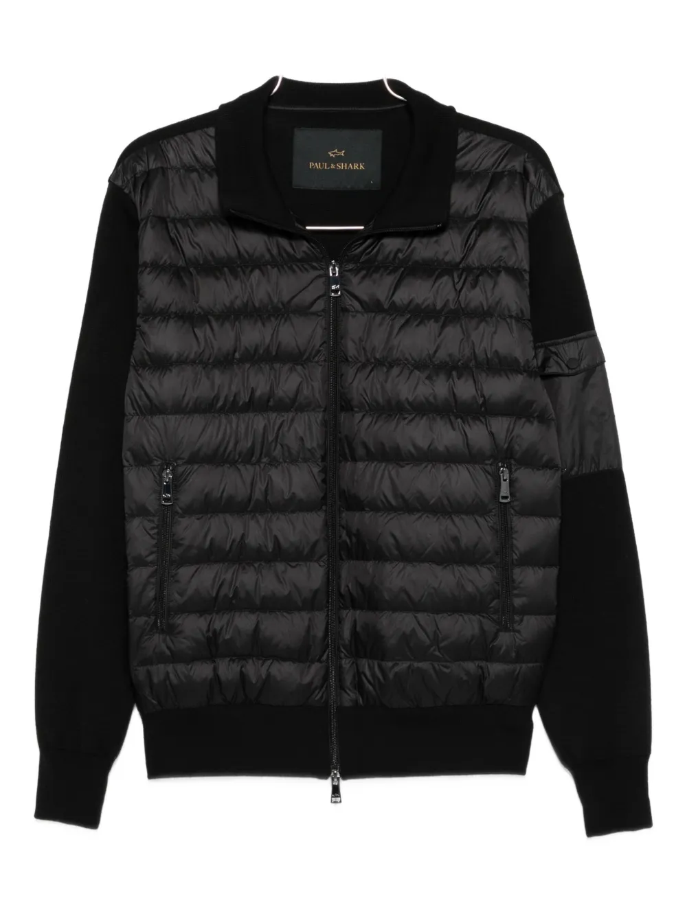 Paul & Shark quilted wool-panel jacket Zwart