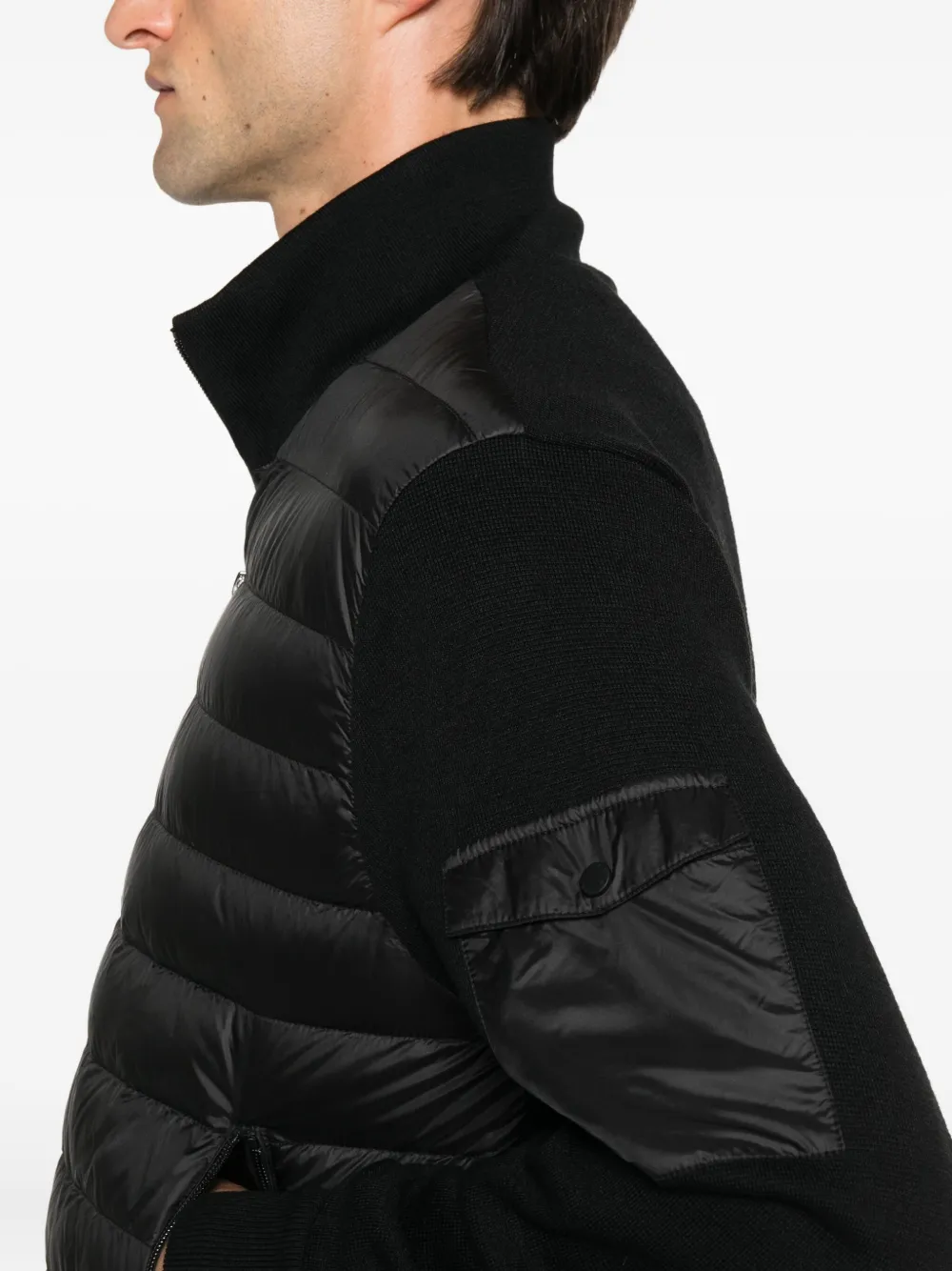 Paul & Shark quilted wool-panel jacket Zwart