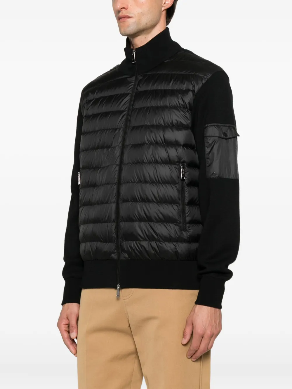 Paul & Shark quilted wool-panel jacket Zwart
