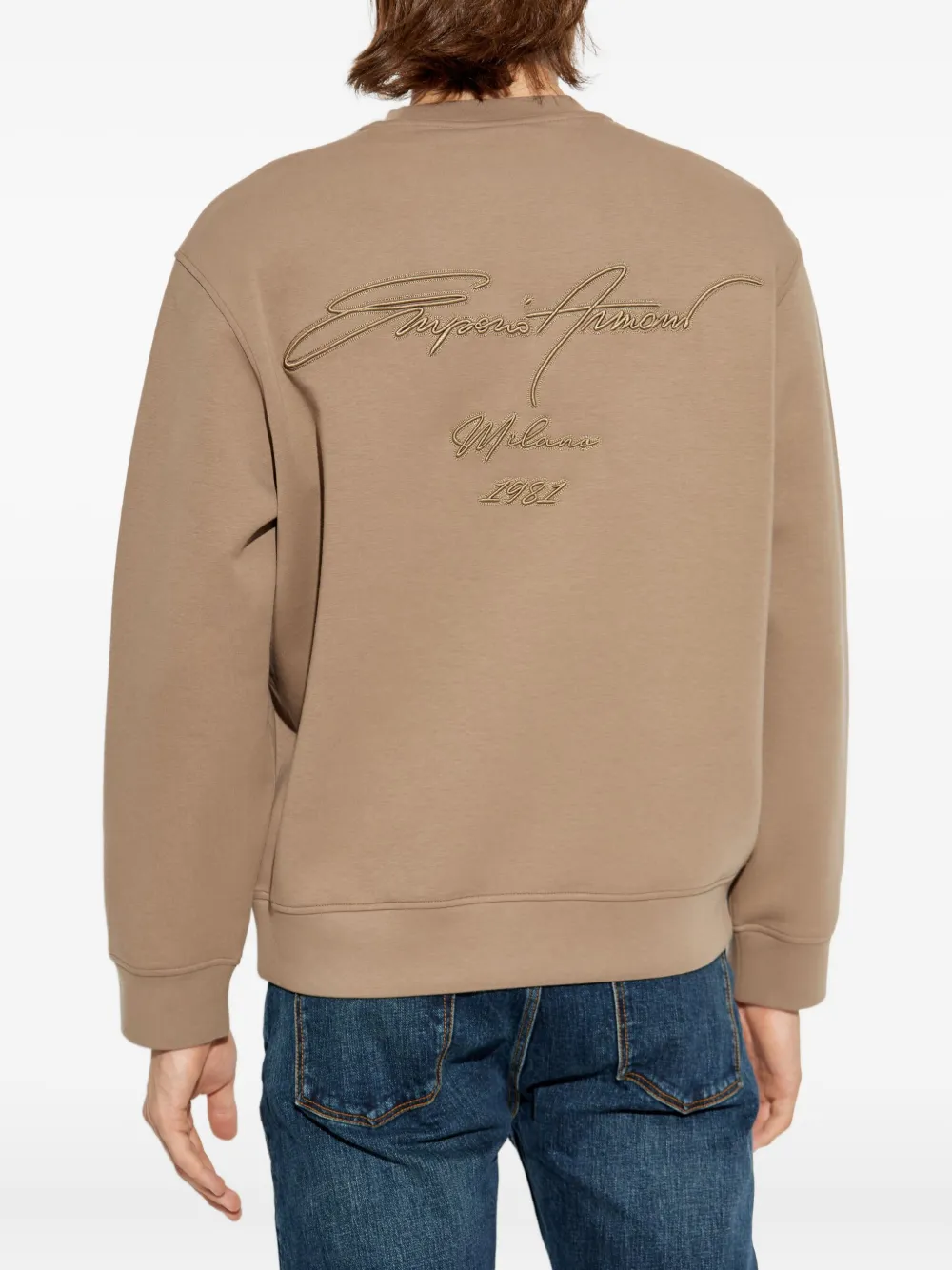 Emporio Armani Sweater met geborduurd logo Beige