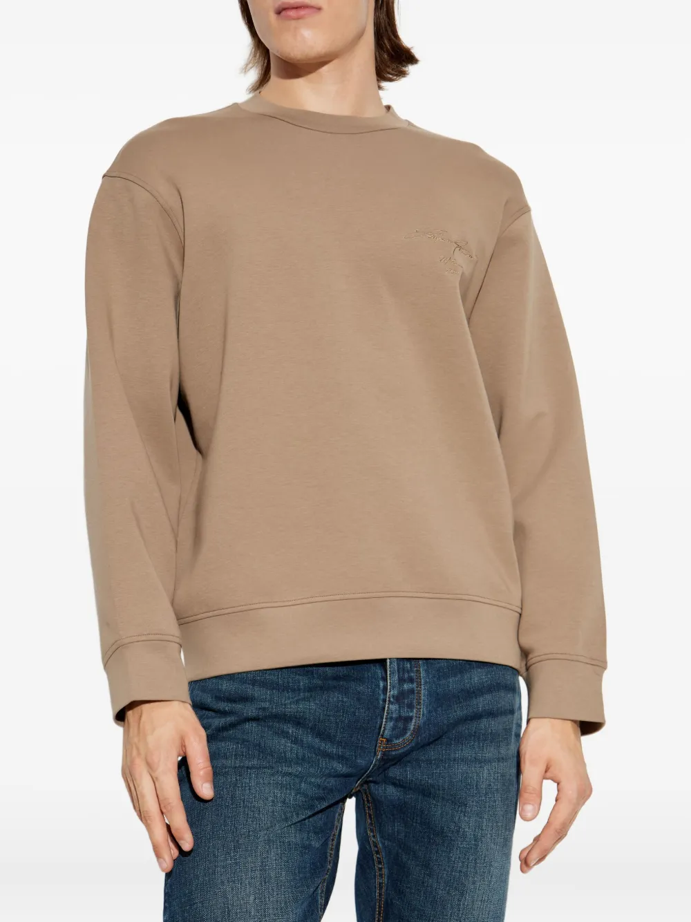 Emporio Armani Sweater met geborduurd logo Beige