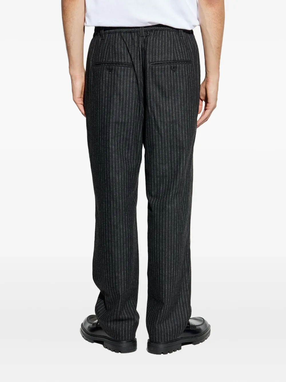 MARANT Broek met krijtstreep en geplooide voorkant Grijs