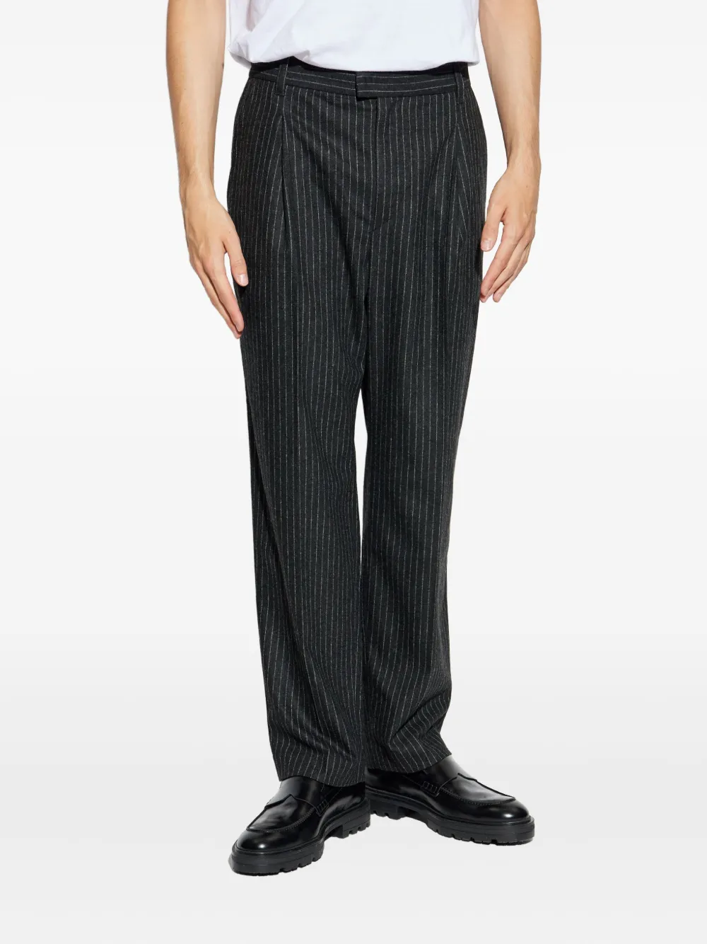 MARANT Broek met krijtstreep en geplooide voorkant Grijs