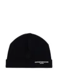 Emporio Armani logo-embroidered wool beanie - Black