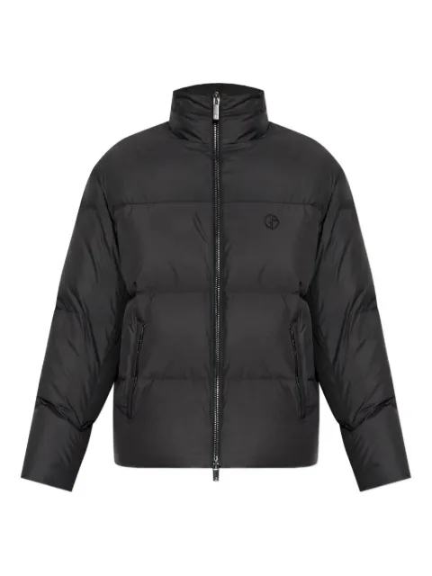 Giorgio Armani logo-embroidered quilted jacket