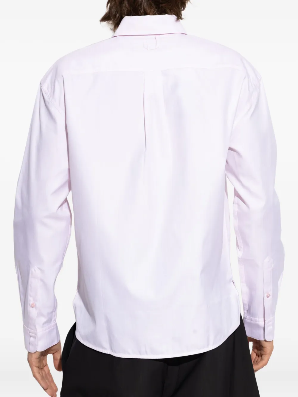 Jacquemus logo-embroidered herringbone-pattern shirt Roze