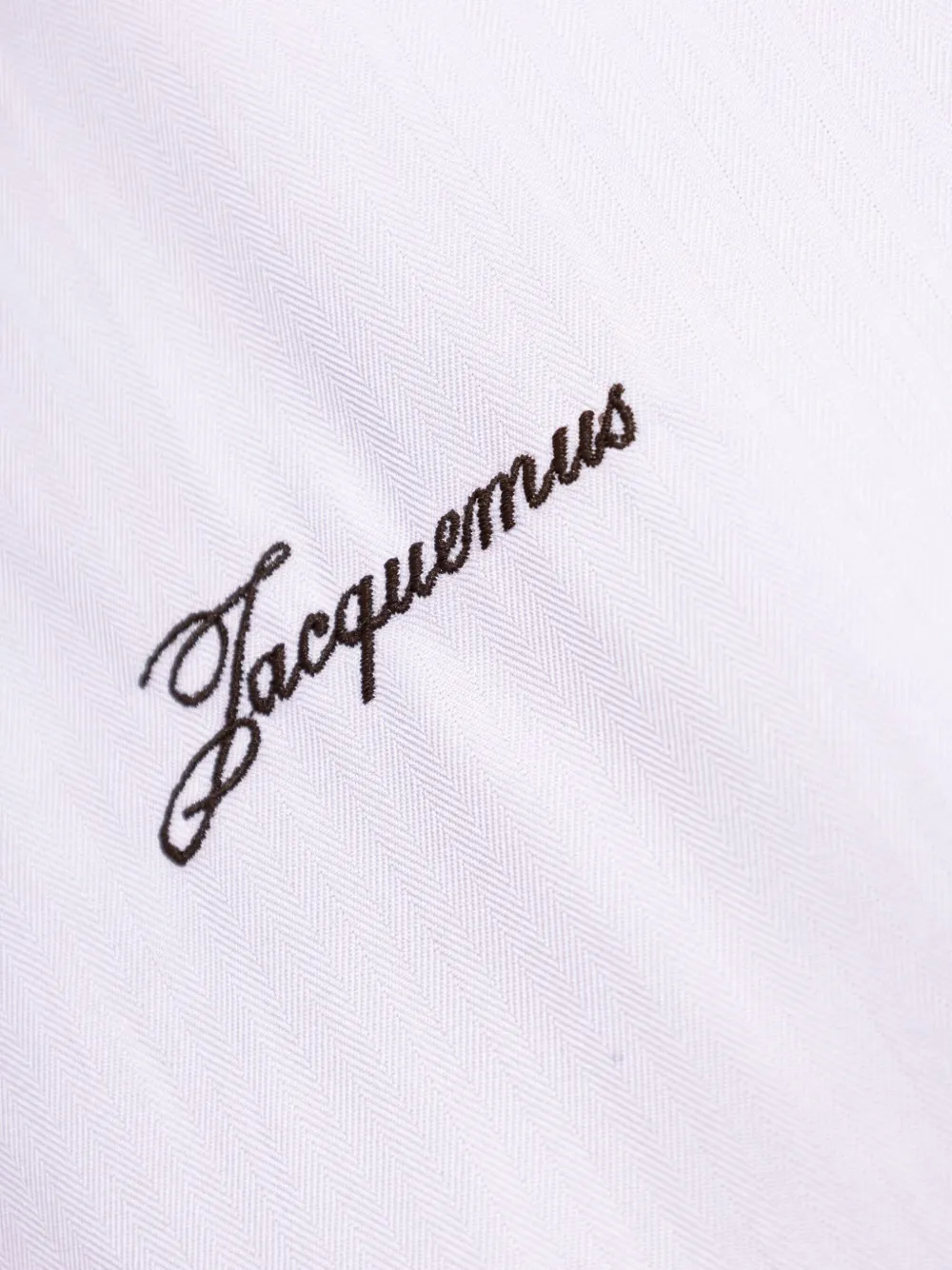 Jacquemus logo-embroidered herringbone-pattern shirt Roze