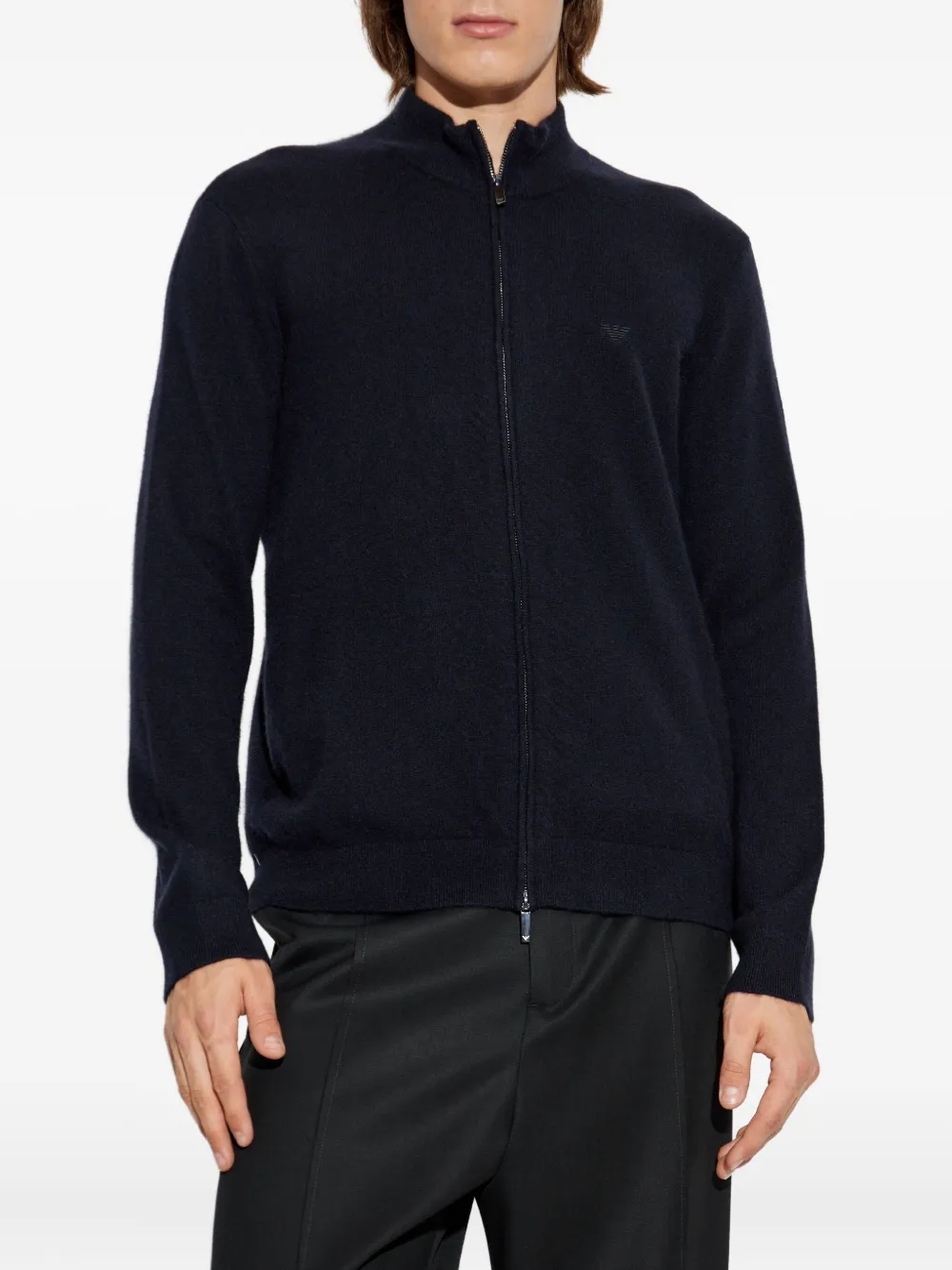 Emporio Armani Vest met hoge hals en rits Blauw