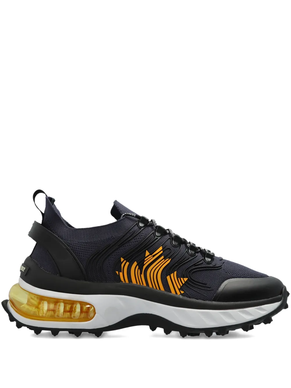 DSQUARED2 wave-patterned lace-up low-top sneakers M1335 NAVY BLUE