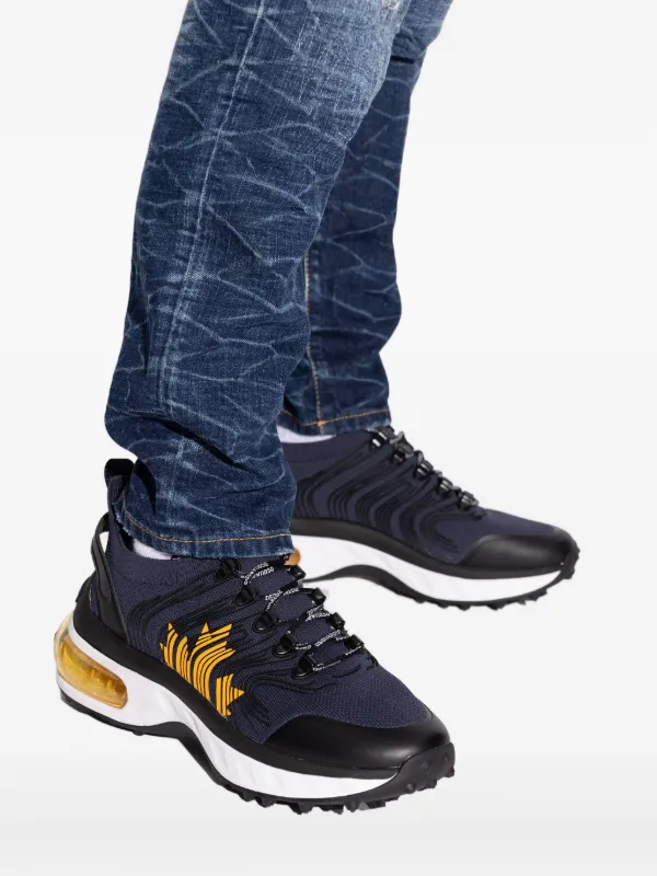 DSQUARED2 wave-patterned lace-up low-top Sneakers | Black