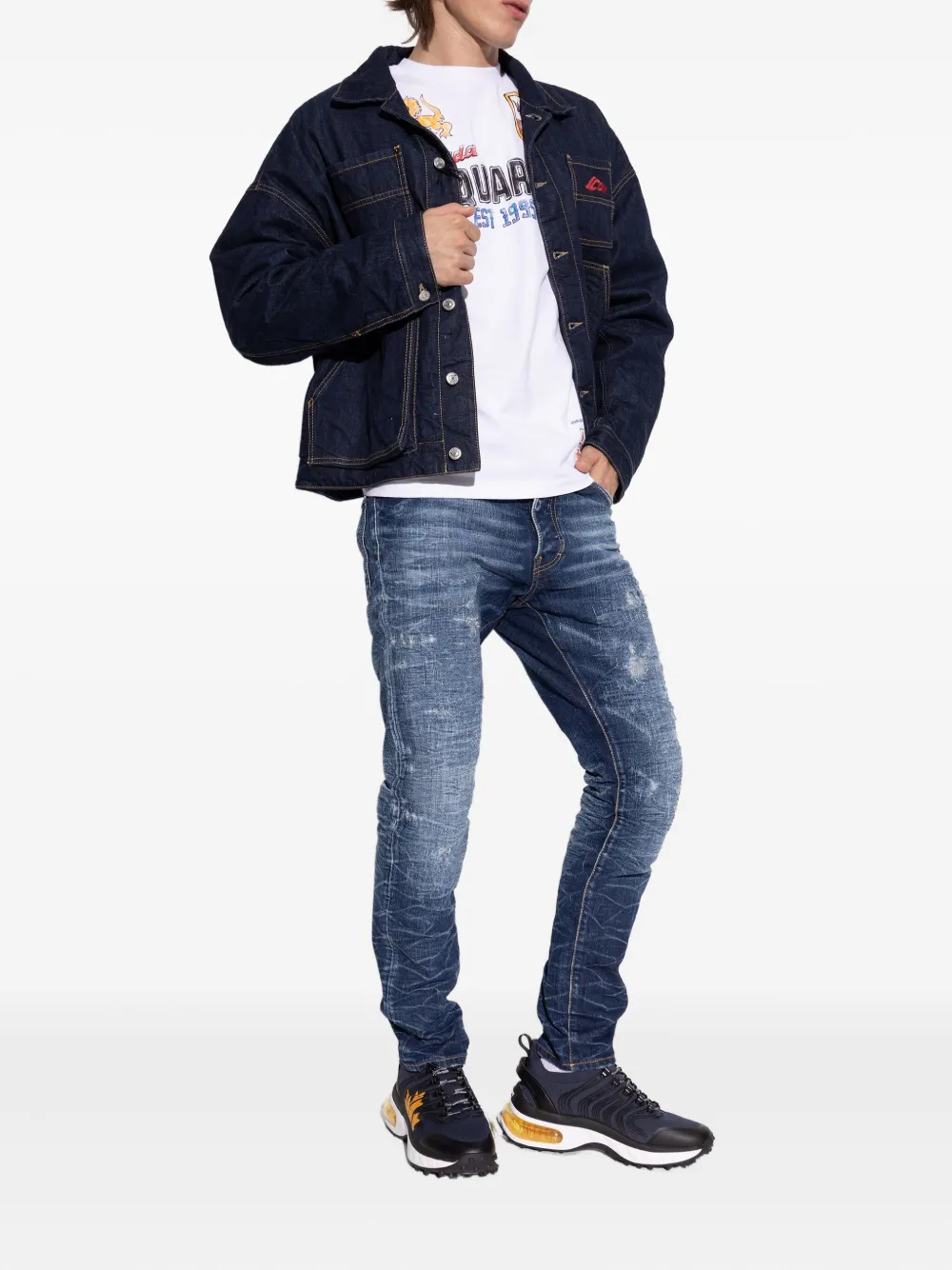 Dsquared2 Wave-patterned Lace-up Low-top Sneakers
