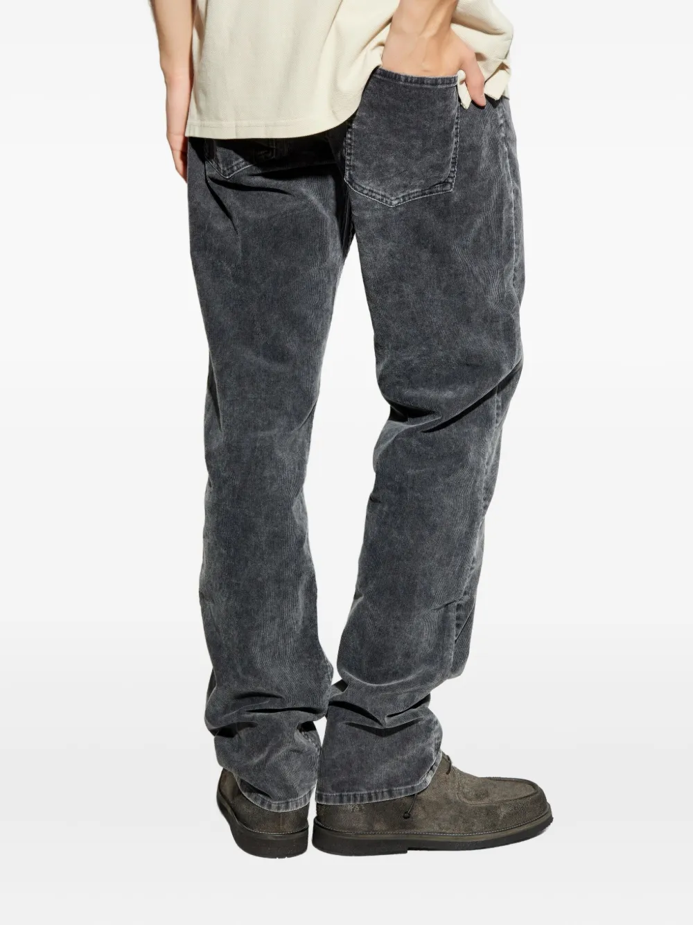 MARANT Ribfluwelen straight jeans met gewassen effect Zwart
