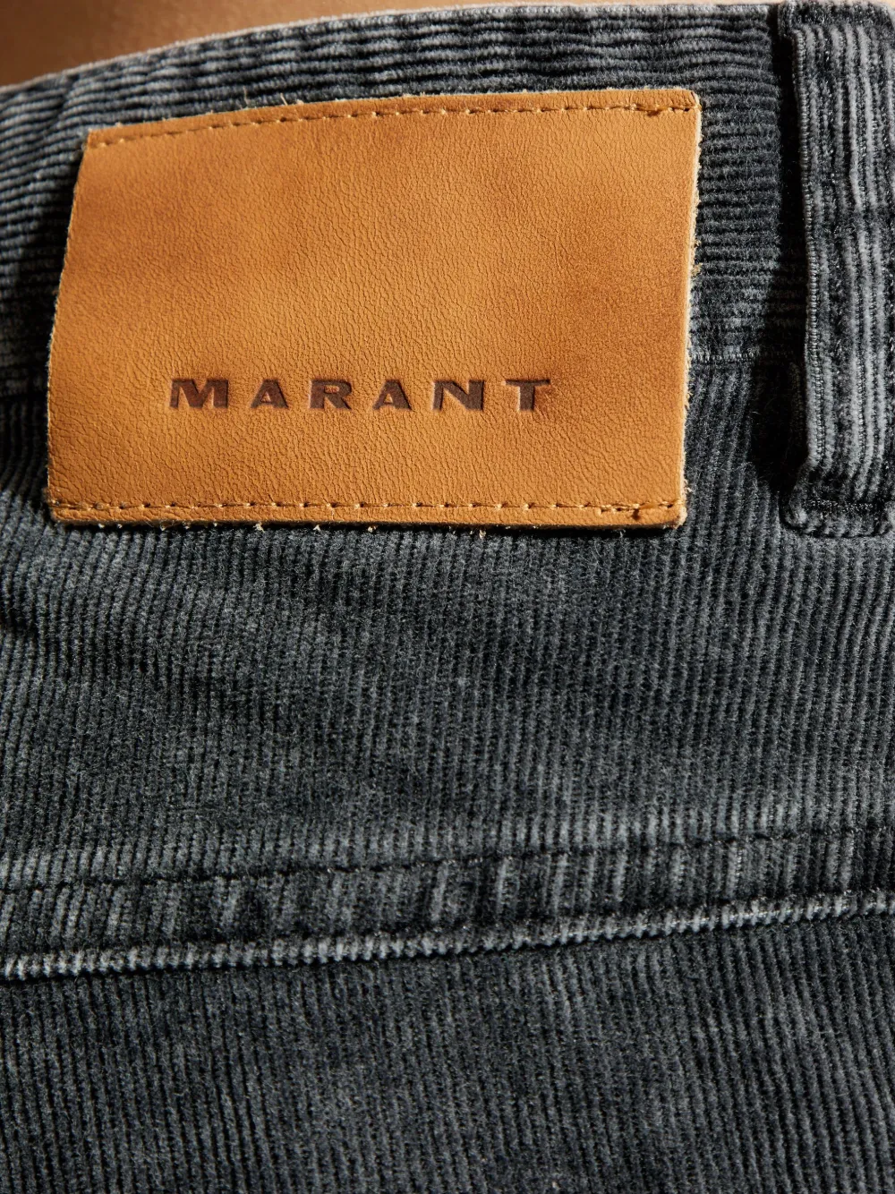 MARANT Ribfluwelen straight jeans met gewassen effect Zwart