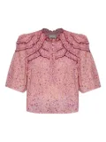 MARANT ÉTOILE Carmen ruffled paisley-print top - Pink