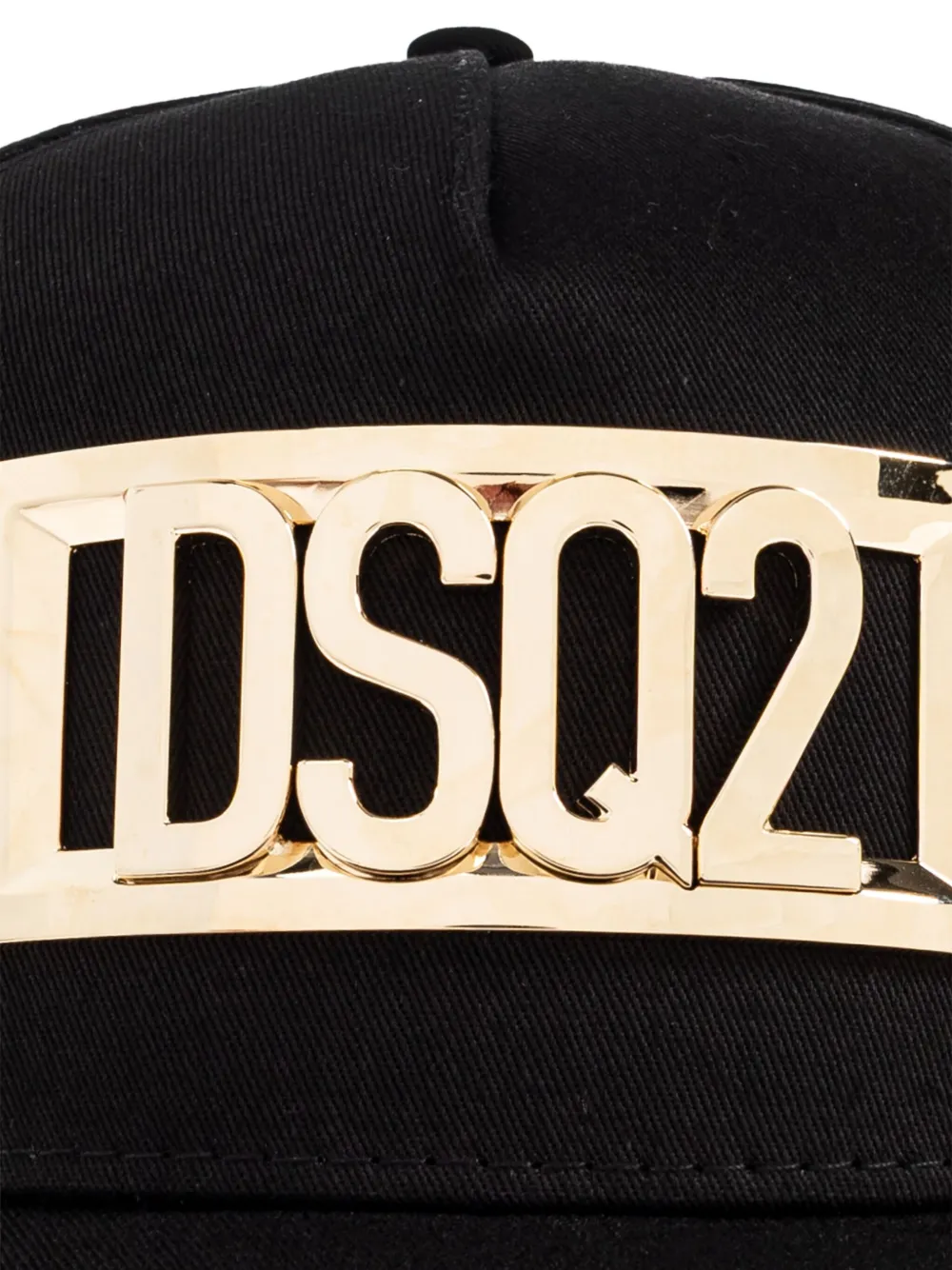 DSQUARED2 Honkbalpet met goudkleurig logoplakkaat Zwart