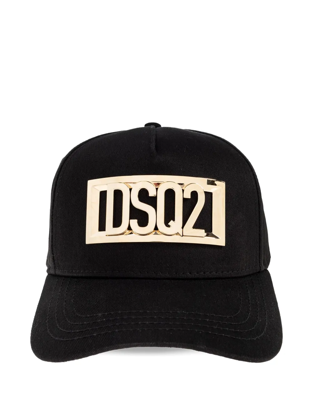 DSQUARED2 Honkbalpet met goudkleurig logoplakkaat Zwart