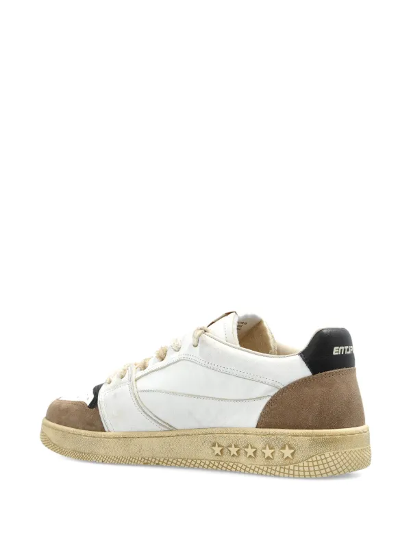 Enterprise Japan Egg Rocket Embellished Leather Sneakers | White