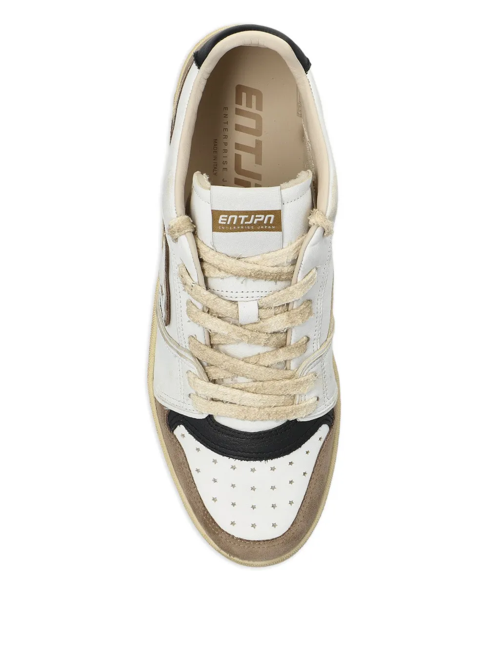Enterprise Japan Egg Rocket embellished leather sneakers White
