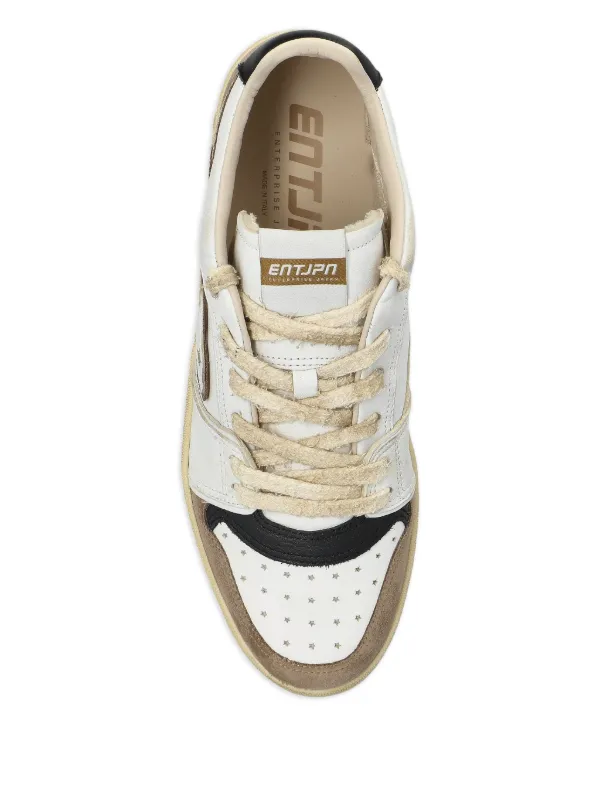 Enterprise Japan Egg Rocket Embellished Leather Sneakers | White