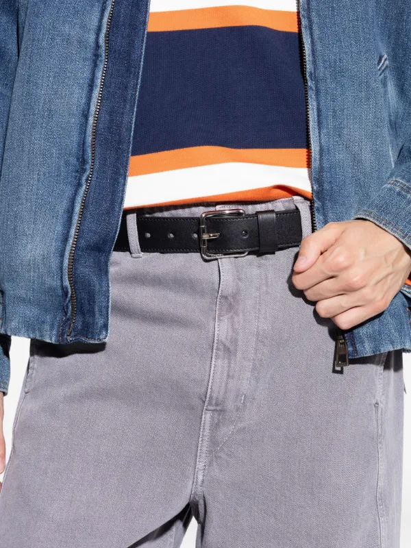 LOEWE スクエアバックル レザーベルト | ブラック | FARFETCH JP
