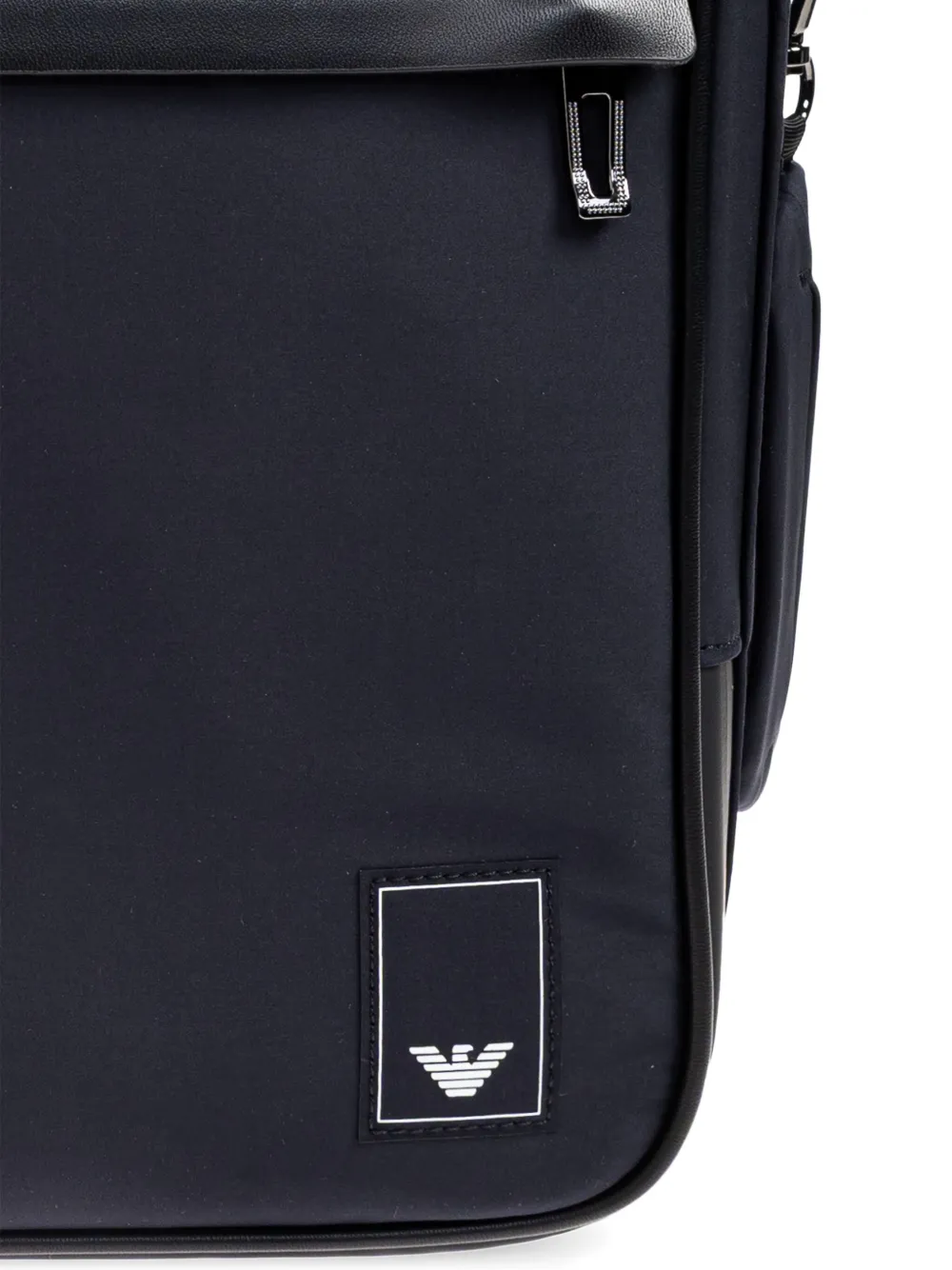 Emporio Armani Top Handle Strap Backpack With Front Zip In Blue