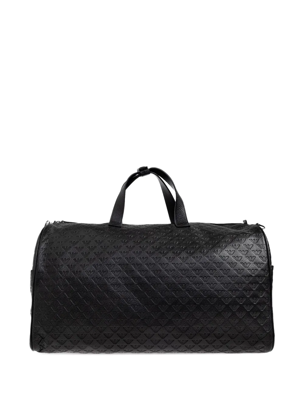 Emporio Armani Leren reistas met logo-reliëf Zwart