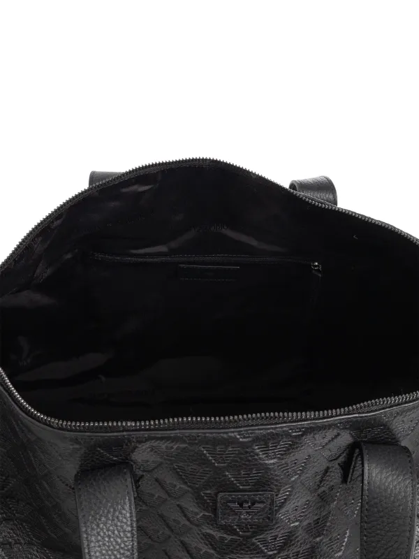 Emporio Armani レザーボストンバッグ | ブラック | FARFETCH JP