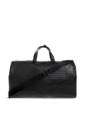 Emporio Armani embossed-logo leather holdalls - Black