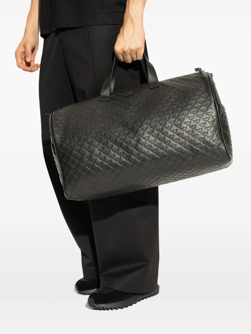 Emporio Armani embossed-logo leather holdalls | Image 2
