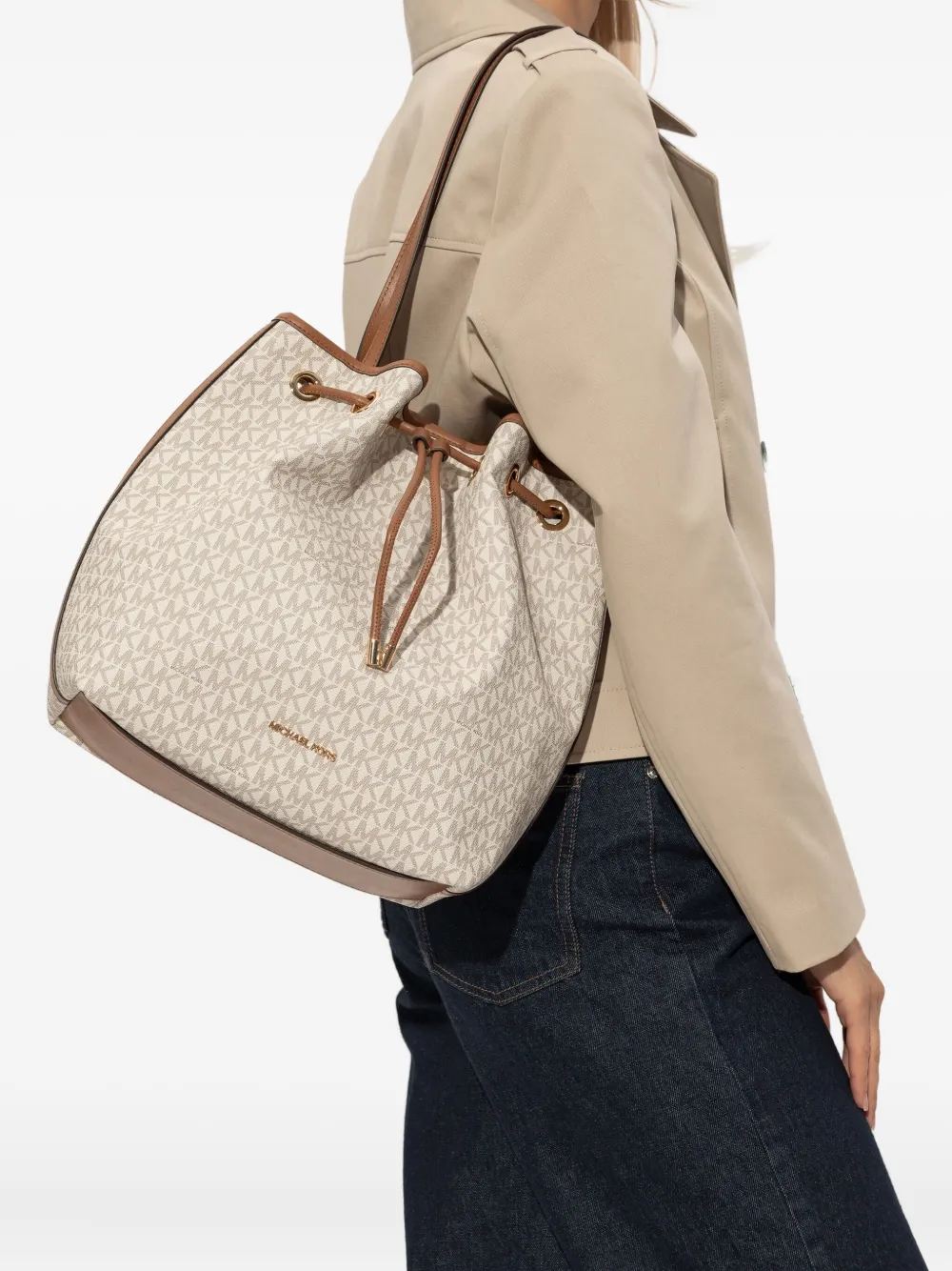 Michael Michael Kors Schoudertas met monogram - Beige