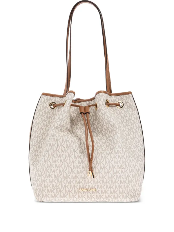Michael Michael Kors Monogram Shoulder Bag Neutrals FARFETCH PH