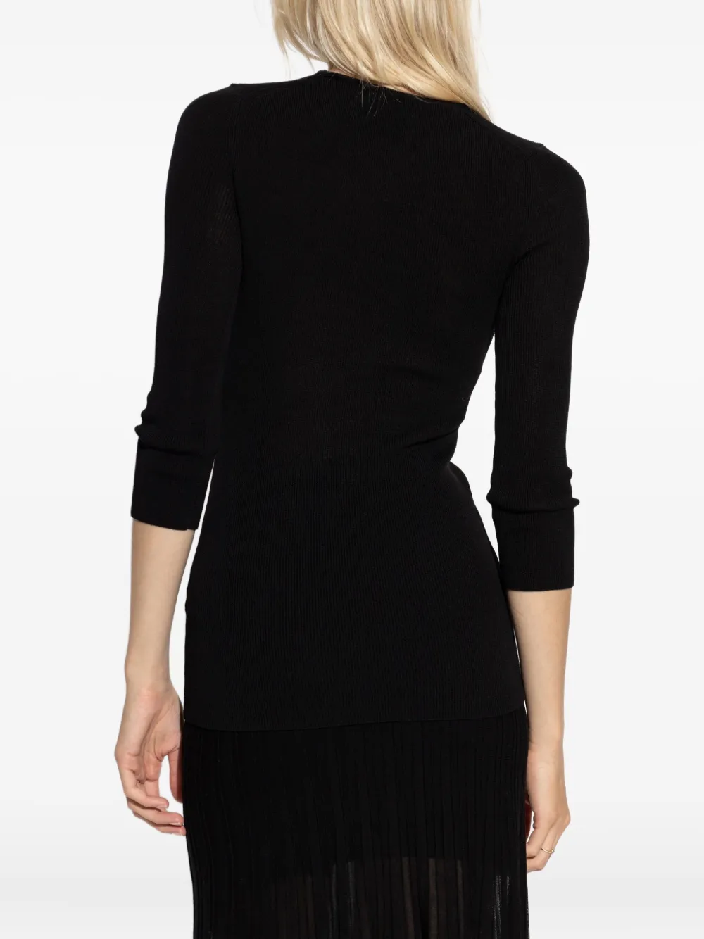 ISABEL MARANT ribbed V-neck top Zwart