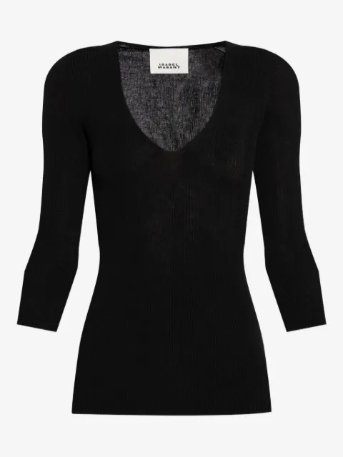 ISABEL MARANT ribbad v-ringad tröja