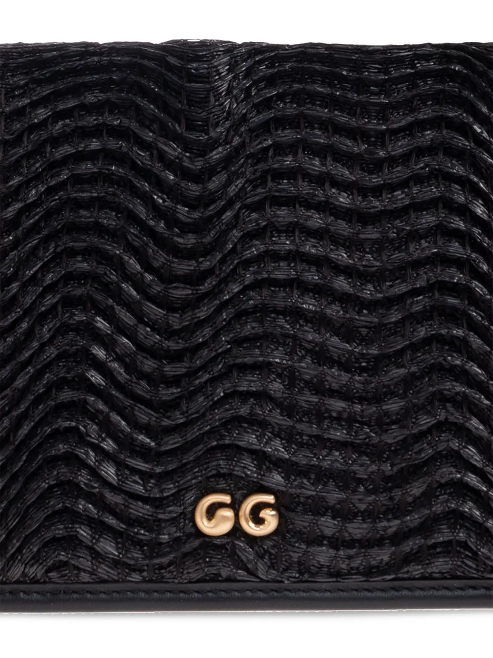 Cult Gaia Kleine Sunniva raffia schoudertas Zwart