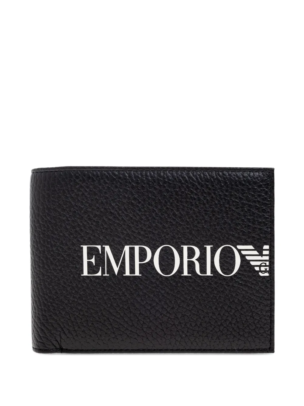Emporio Armani Logo Leather Wallet In Blue